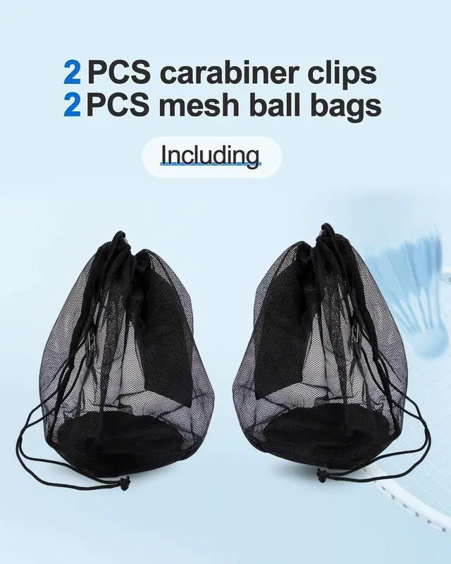 Alt view image 2 of 7 - 2Pcs Single Mesh Ball Bag for Soccer Basketball & Volleyball | Mesh Drawstring Bags with Hanging Clip, Lightweight Net Storage Sports Bag with Zipper Pocket for Coaches & Gym