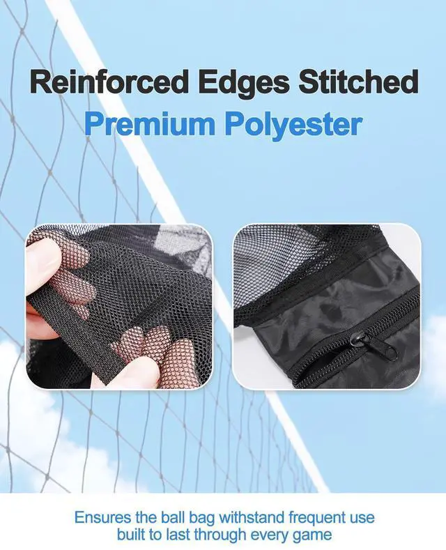 Alt view image 4 of 7 - 2Pcs Single Mesh Ball Bag for Soccer Basketball & Volleyball | Mesh Drawstring Bags with Hanging Clip, Lightweight Net Storage Sports Bag with Zipper Pocket for Coaches & Gym