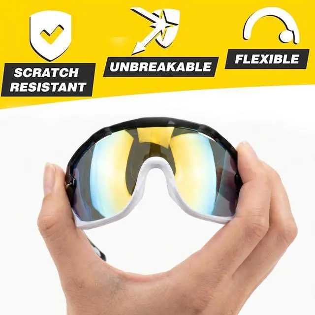 Alt view image 4 of 7 - 2 Pcs Sport Sunglasses Men - Lightweight & Flexible Running Glasses for Men and Women, Secure Fit, Scratch-Resistant Lenses, and Durable Design - Sports Glasses for Running, Cycling, Fishing, and More