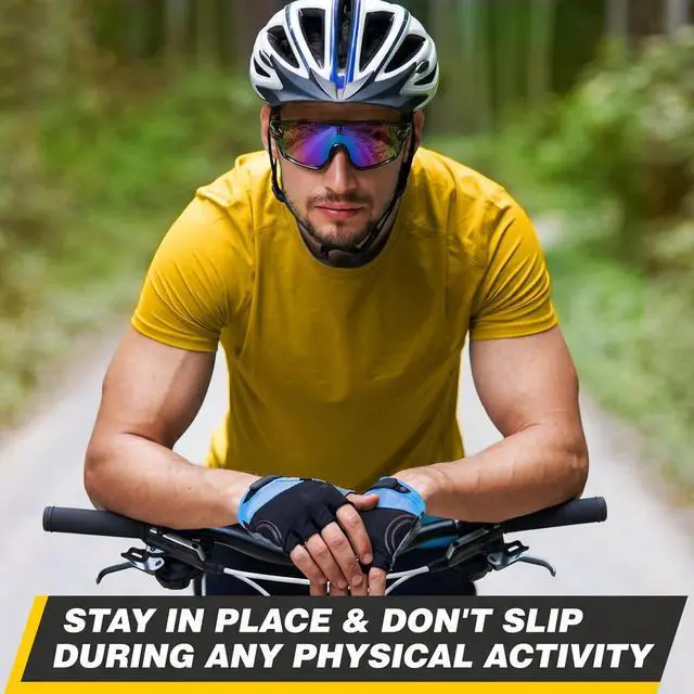 Alt view image 5 of 7 - 2 Pcs Sport Sunglasses Men - Lightweight & Flexible Running Glasses for Men and Women, Secure Fit, Scratch-Resistant Lenses, and Durable Design - Sports Glasses for Running, Cycling, Fishing, and More