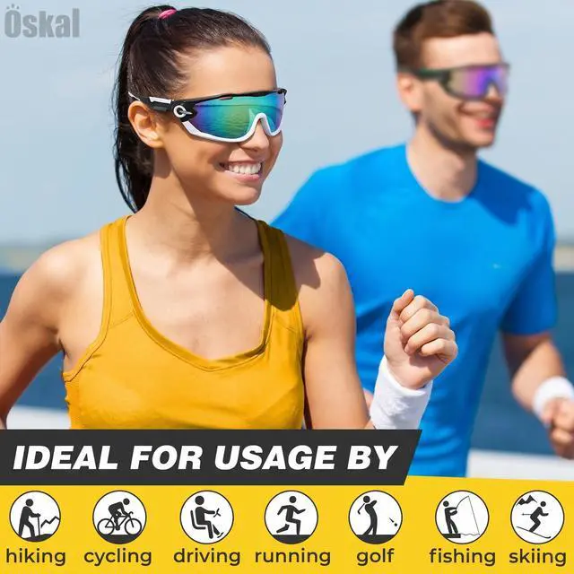 Alt view image 6 of 7 - 2 Pcs Sport Sunglasses Men - Lightweight & Flexible Running Glasses for Men and Women, Secure Fit, Scratch-Resistant Lenses, and Durable Design - Sports Glasses for Running, Cycling, Fishing, and More
