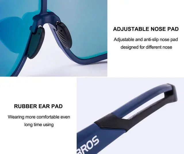 Alt view image 4 of 7 - Polarized Sports Sunglasses Anti-Glare HD Cycling Sun Glasses | Sport-Specific Unobstructed View Professional - UV400 Protection Goggle with Myopia Frame for Running Cycling Driving Hiking