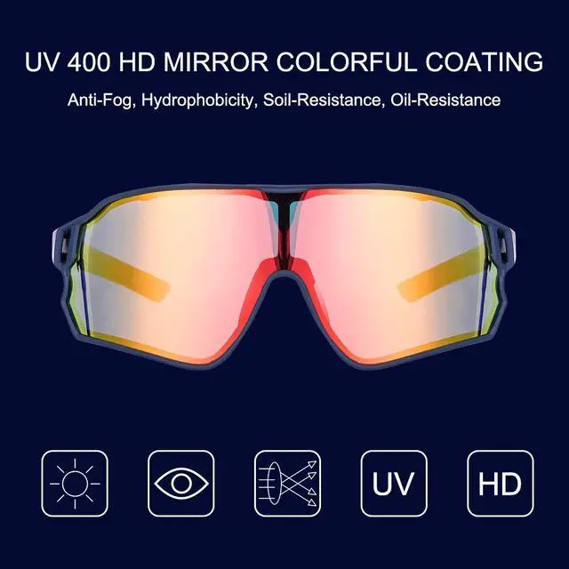 Alt view image 5 of 7 - Polarized Sports Sunglasses Anti-Glare HD Cycling Sun Glasses | Sport-Specific Unobstructed View Professional - UV400 Protection Goggle with Myopia Frame for Running Cycling Driving Hiking