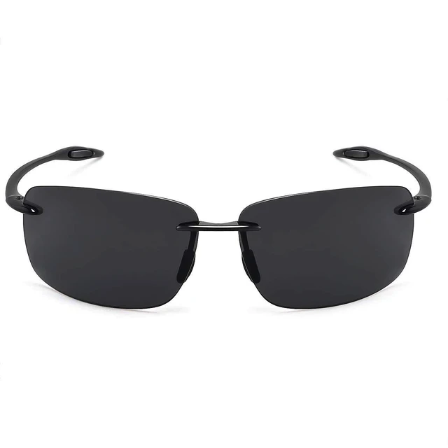 Alt view image 3 of 7 - Sports Polarized Sunglasses for Men Women Tr90 Rimless Frame for Running Fishing Golf Surf Driving(Black)
