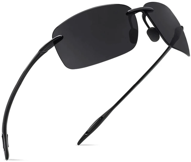 Alt view image 4 of 7 - Sports Polarized Sunglasses for Men Women Tr90 Rimless Frame for Running Fishing Golf Surf Driving(Black)