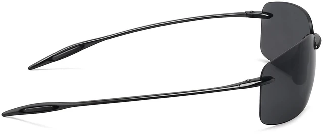 Alt view image 5 of 7 - Sports Polarized Sunglasses for Men Women Tr90 Rimless Frame for Running Fishing Golf Surf Driving(Black)