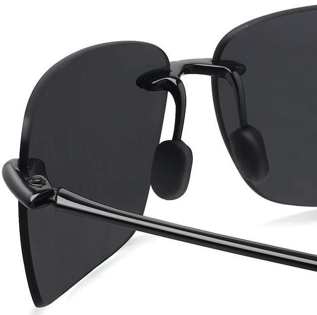 Alt view image 7 of 7 - Sports Polarized Sunglasses for Men Women Tr90 Rimless Frame for Running Fishing Golf Surf Driving(Black)