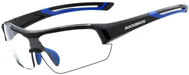 Main image of Photochromic Sunglasses UV Protection Lightweight Black Blue | Cycling Glasses,Auto-Adjust UV Color Change, 29g Ultra-Light, Adjustable Nose Pad, Cycling/Running/Hiking