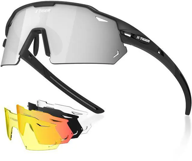 Main image of Polarized Cycling Glasses with 5 Interchangeable Lenses,MTB Biking Baseball Running Sports Sunglasses for Men Women