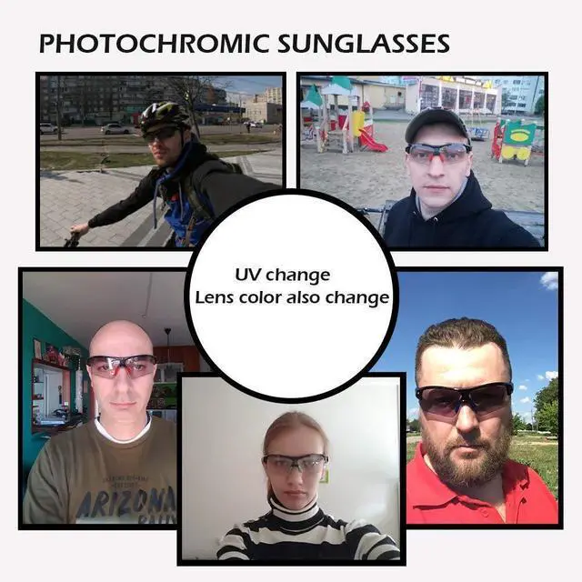 Alt view image 6 of 7 - Photochromic Sunglasses UV Protection Lightweight Black Blue | Cycling Glasses,Auto-Adjust UV Color Change, 29g Ultra-Light, Adjustable Nose Pad, Cycling/Running/Hiking