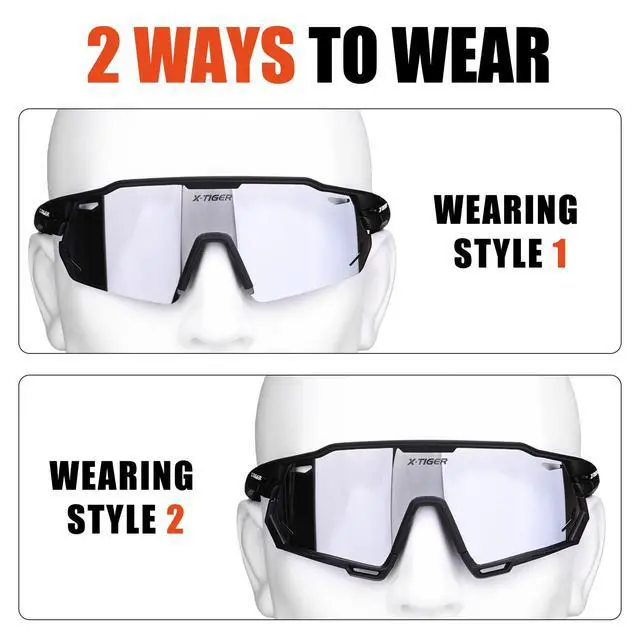 Alt view image 2 of 7 - Polarized Cycling Glasses with 5 Interchangeable Lenses,MTB Biking Baseball Running Sports Sunglasses for Men Women