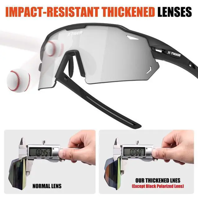 Alt view image 4 of 7 - Polarized Cycling Glasses with 5 Interchangeable Lenses,MTB Biking Baseball Running Sports Sunglasses for Men Women