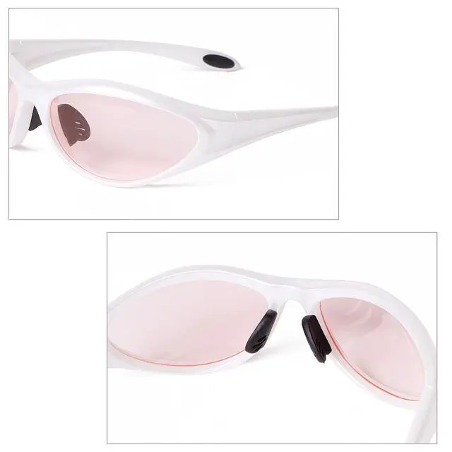Alt view image 7 of 7 - Trendy Y2k Rave Sunglasses Wrap Around Sporty Glasses Goggles, White | Wraparound Shield Shades, Lightweight ,Anti Slip ,Comfotable fit Cycling Running Concert Party Favors