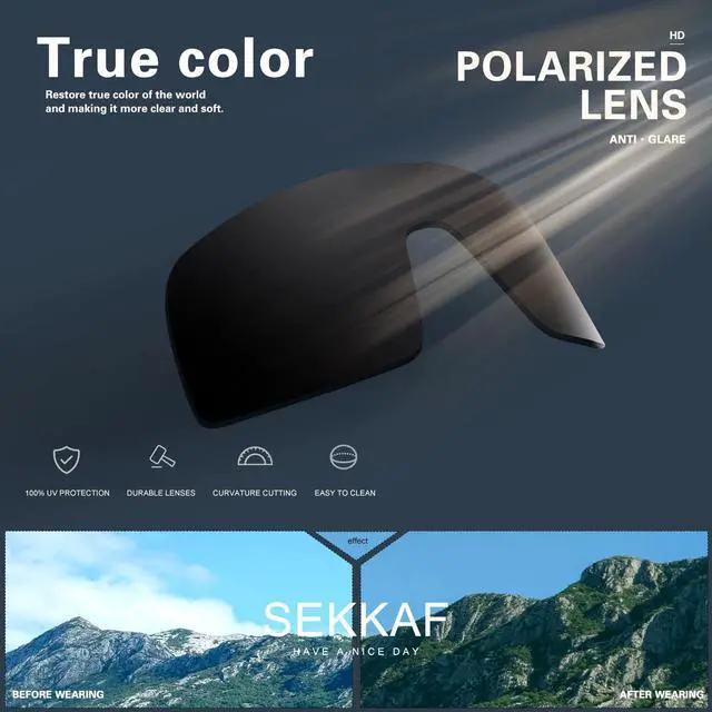 Alt view image 6 of 6 - Polarized Sports Sunglasses for Men and Women Cycling Glasses UV Protection Goggles for Mountain Bike Running Fishing