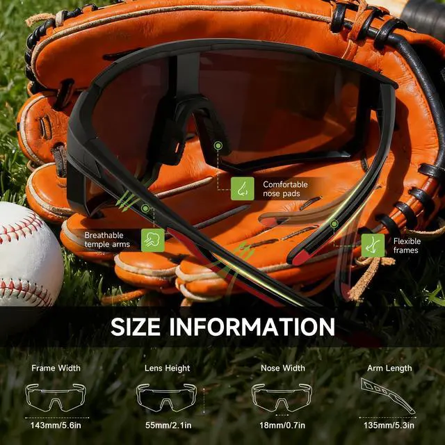 Alt view image 5 of 7 - Polarized Sports Sunglasses Men Women for Running Baseball Cycling | 3 Pack Wrap Around Mens Womens Lightweight Outdoor Sunglasses UV Protection for Hiking Fishing, A01