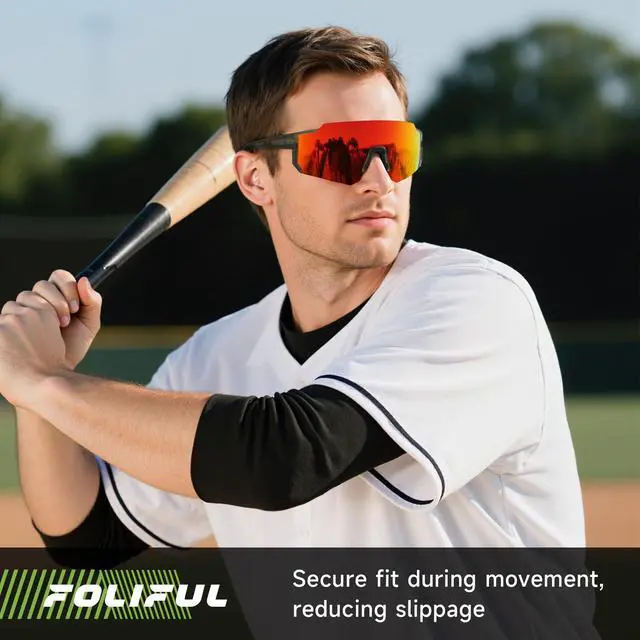 Alt view image 2 of 7 - Sports Polarized Sunglasses Men Women for Running Baseball Hiking | 3 Pack Lightweight Sun Glasses with UV Protection for Cycling Fishing, A01-Gray/Ice Blue/Red