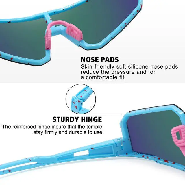 Alt view image 4 of 6 - Polarized Sports Sunglasses for Men Women,Cycling Running | UV400 Protection Polarized Baseball Driving Fishing Mountain Bike Wrap Around Sun Glasses,Lightweight Frame