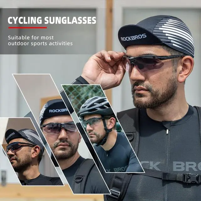 Alt view image 2 of 6 - Photochromic Sports Sunglasses Mens Cycling Pickleball Glasses | Removable Elasctic Band,Myopia Insert,Adjustalble Nose Pad,UV400 Protection