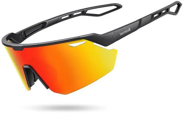 Main image of Polarized Sports Sunglasses for Men Women, 24g Ultralight | Adjustable Nose Pad, UV400 Protection Sun Glasses for Cycling Running Baseball Fishing Golf Beach, Orange