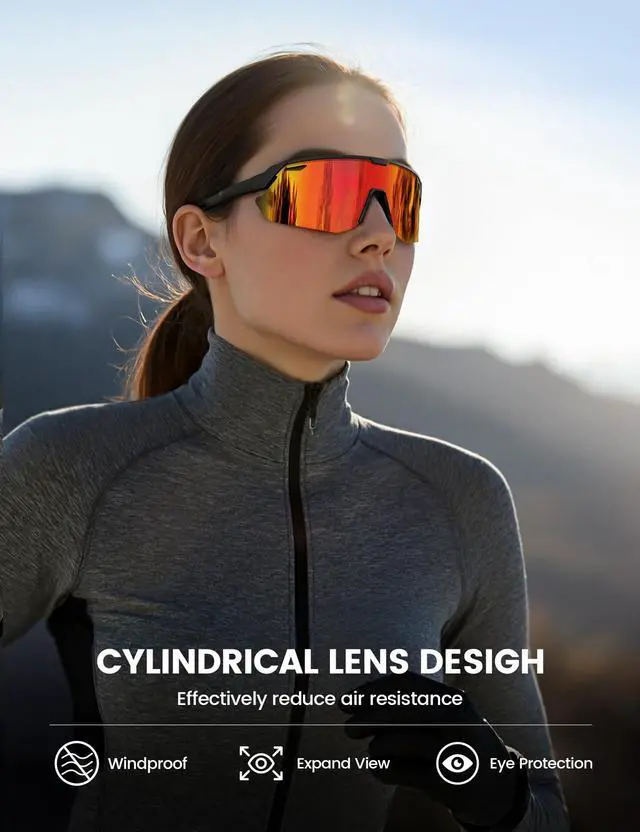 Alt view image 5 of 7 - Polarized Sports Sunglasses for Men Women, 24g Ultralight | Adjustable Nose Pad, UV400 Protection Sun Glasses for Cycling Running Baseball Fishing Golf Beach, Orange