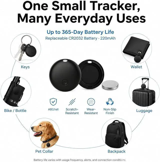 Alt view image 7 of 7 - GPS Tracker for Vehicles No Subscription, iOS & Android - 2 Pack | Real-Time Tracking IP67 Waterproof, Undetectable Car Tracker Tag, Compatible with Apple Find My & Google Find Hub for Pet Kid