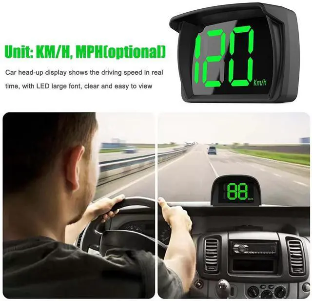 Alt view image 3 of 7 - Car HUD Headup Display KM/H MPH GPS Digital Speedometer with LED Large Font Display for Car Truck SUV Motorcycle