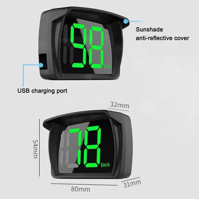 Alt view image 6 of 7 - Car HUD Headup Display KM/H MPH GPS Digital Speedometer with LED Large Font Display for Car Truck SUV Motorcycle