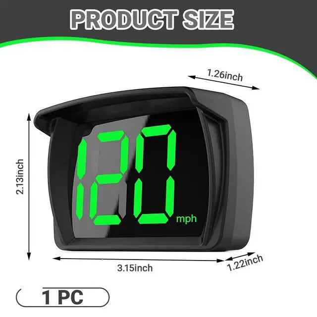 Alt view image 2 of 7 - Speedometer HUD for Cars Trucks Motorcycles USB Plug & Play Digital MPH Speed Meter Head Up Display, GPS Speedometer, in-Vehicle HUD Head-up Display with Shading Plate Car Charger Adapter