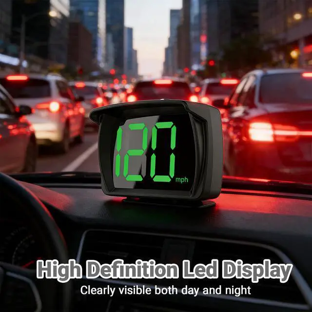 Alt view image 6 of 7 - Speedometer HUD for Cars Trucks Motorcycles USB Plug & Play Digital MPH Speed Meter Head Up Display, GPS Speedometer, in-Vehicle HUD Head-up Display with Shading Plate Car Charger Adapter