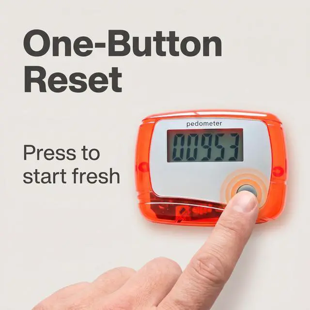 Alt view image 4 of 7 - 3Pcs Red Portable Counter Mini Digital LCD Pedometer Sports Walking Running Step Counter Meter Walking Distance Miles,Exercise Time, Calorie Counter, Daily Target Monitor