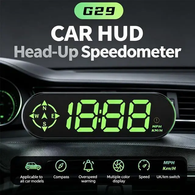 Alt view image 2 of 7 - GPS Speedometer for Car with Compass,4.63'' Large MPH Digital Speedometer HUD Dashboard Display,Dual Satellite GPS+BDS, Triple-Level Overspeed & Fatigue Alarm,Plug & Play for All Vehicles