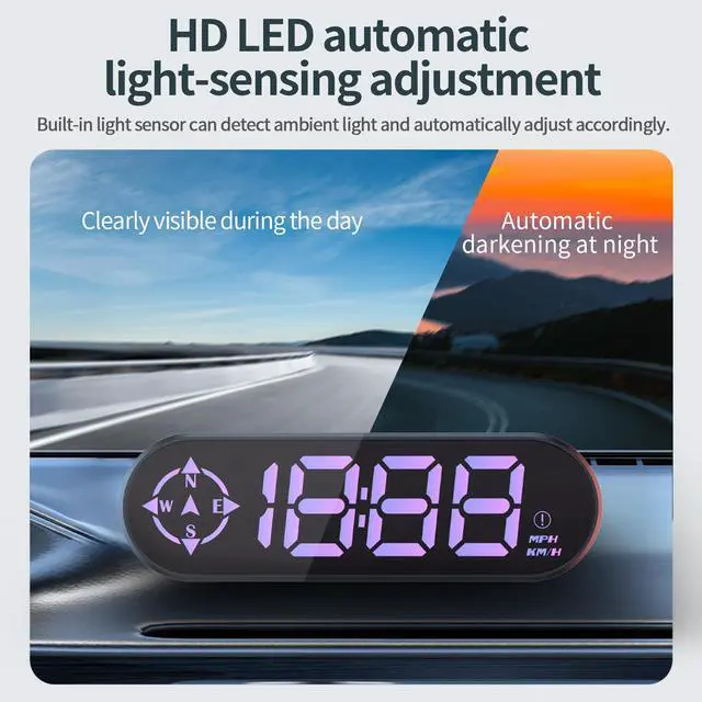 Alt view image 4 of 7 - GPS Speedometer for Car with Compass,4.63'' Large MPH Digital Speedometer HUD Dashboard Display,Dual Satellite GPS+BDS, Triple-Level Overspeed & Fatigue Alarm,Plug & Play for All Vehicles