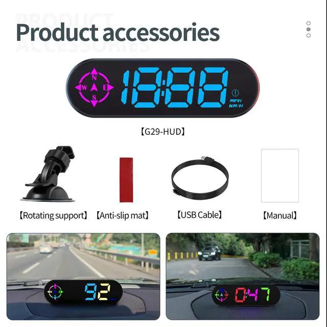 Alt view image 7 of 7 - GPS Speedometer for Car with Compass,4.63'' Large MPH Digital Speedometer HUD Dashboard Display,Dual Satellite GPS+BDS, Triple-Level Overspeed & Fatigue Alarm,Plug & Play for All Vehicles