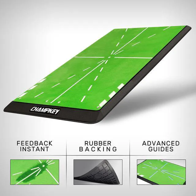 Alt view image 2 of 6 - 8" x 17" Premium Impact Golf Mat Upgraded Version | Path Feedback Golf Practice Mat | Advanced Guides and Rubber Backing Golf Hitting Mat