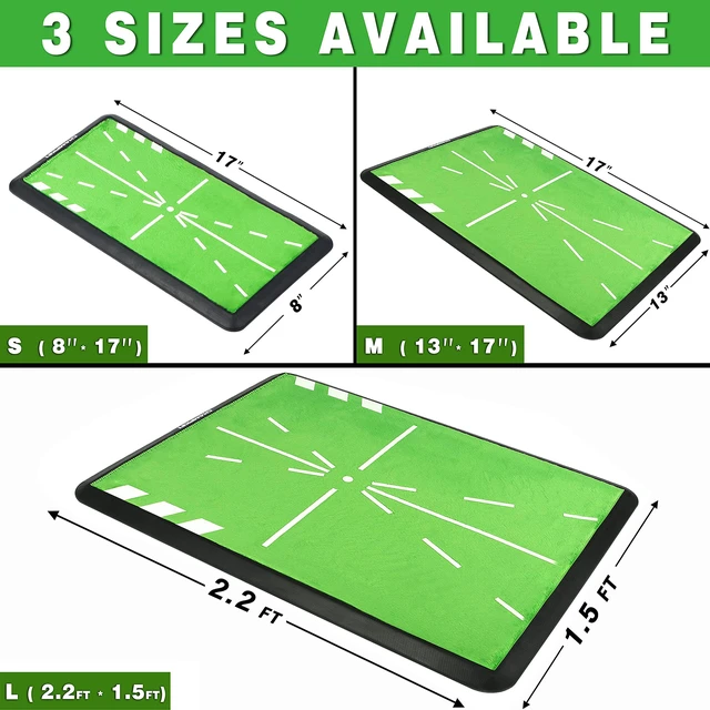 Alt view image 6 of 6 - 8" x 17" Premium Impact Golf Mat Upgraded Version | Path Feedback Golf Practice Mat | Advanced Guides and Rubber Backing Golf Hitting Mat
