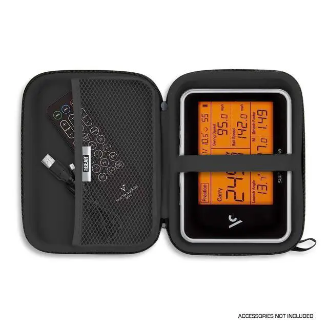 Alt view image 3 of 7 - Golf Launch Monitor Case, Swing Caddie Hard Case, Scratch Resistant Interior, Water Resistant Exterior - Fits Swing Caddie SC300i, Voice Caddie, Garmin R10, Rapsodo MLM2PRO & more (Galaxy)