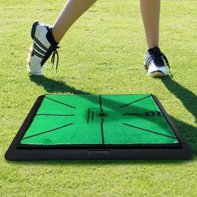 Alt view image 2 of 7 - Golf Hitting Mat, Precision Pro Swing Mat for Path Feedback, Golf Training Chipping Aid with Replaceable Thickened Artificial Turf, Golf Accessories Gift for Adults for Indoor/Outdoor 13"x17"