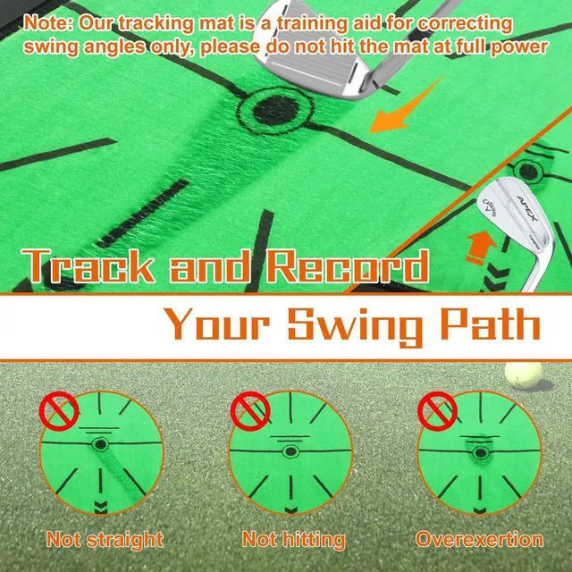 Alt view image 3 of 7 - Golf Hitting Mat, Precision Pro Swing Mat for Path Feedback, Golf Training Chipping Aid with Replaceable Thickened Artificial Turf, Golf Accessories Gift for Adults for Indoor/Outdoor 13"x17"