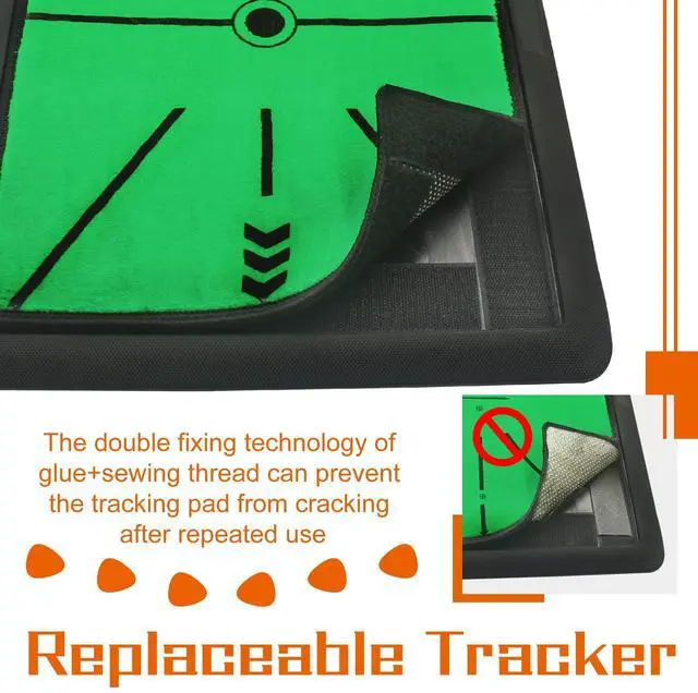 Alt view image 4 of 7 - Golf Hitting Mat, Precision Pro Swing Mat for Path Feedback, Golf Training Chipping Aid with Replaceable Thickened Artificial Turf, Golf Accessories Gift for Adults for Indoor/Outdoor 13"x17"