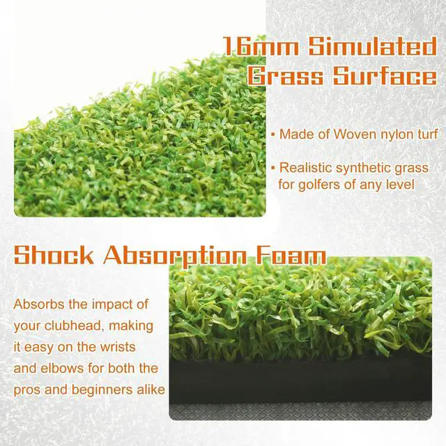 Alt view image 7 of 7 - Golf Hitting Mat, Precision Pro Swing Mat for Path Feedback, Golf Training Chipping Aid with Replaceable Thickened Artificial Turf, Golf Accessories Gift for Adults for Indoor/Outdoor 13"x17"