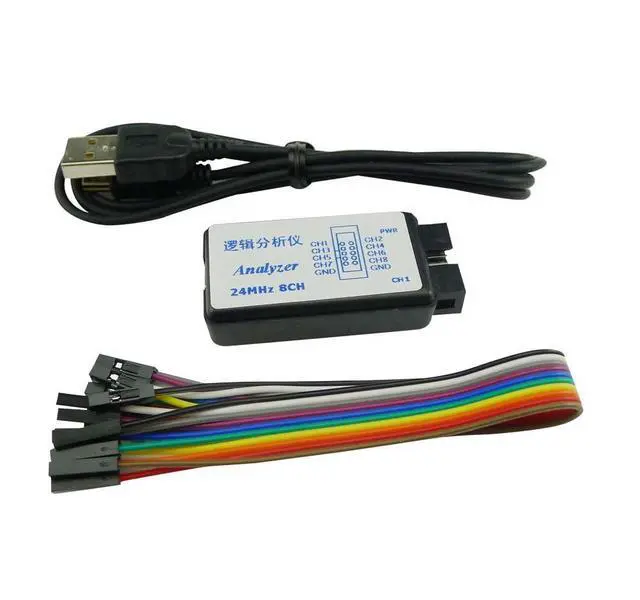 Alt view image 3 of 6 - USB Logic Analyzer 24MHz 8CH 8 Channel UART IIC SPI Debug Device + 12PCS 6 Colourful Test Hook Clip Set + USB Cable + Debugging Tool Sets