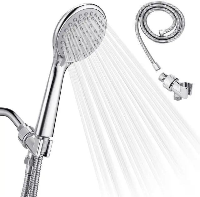 Main image of Detachable Handheld Shower Head with Hose - High pressure 5 Functions Showerheads Hand Held Shower Heads,Extra Long 4.7 ft. Stainless Steel Hose and Holder