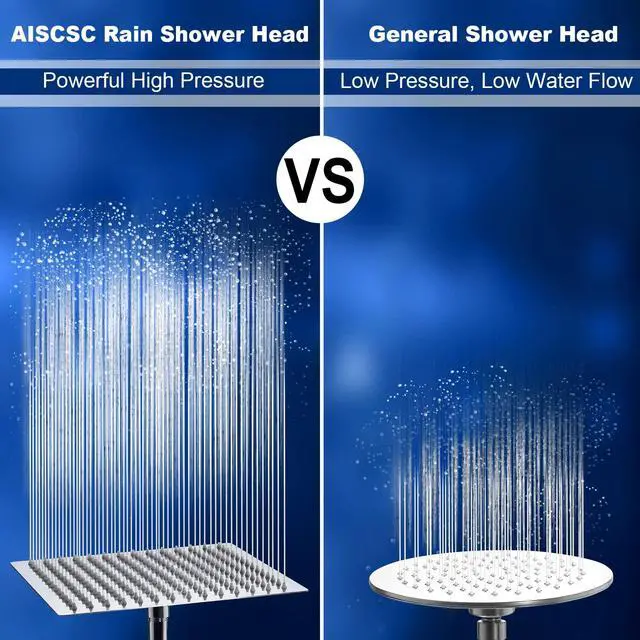 Alt view image 6 of 7 - 10 Inch Rain Shower Head Square High Pressure Ceiling or Wall Mount | Pressure Boosting Design, Self Cleaning Nozzles, Large Square Size, Ultra Thin, Ceiling or Wall Mount, Simple Installation