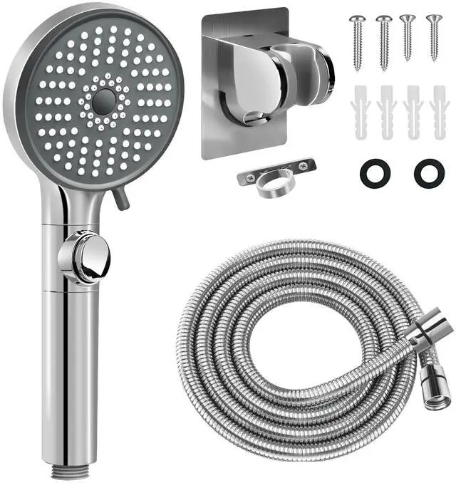 Main image of RV Shower Head with Hose, High Pressure 5 Mode Shower head Replacement, Showerheads for RV/Campers, Travel Trailer, Motorhome for Water Saving, Handheld Shower Head Holder and Hose, On Off Switch