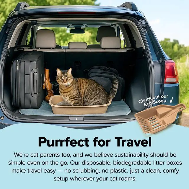 Alt view image 6 of 7 - Disposable Cat Litter Box Large, 6 Count, Durable Portable for Travel and Home, Eco-Friendly Disposable Litter Box Controls Odor