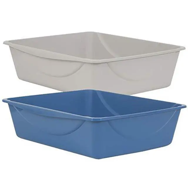 Alt view image 2 of 2 - Open Cat Litter Box, Blue Mesa and Mouse Grey, Medium | Simple Open Top Litter Pan for Easy Cleaning, 1 Pack, Made in USA