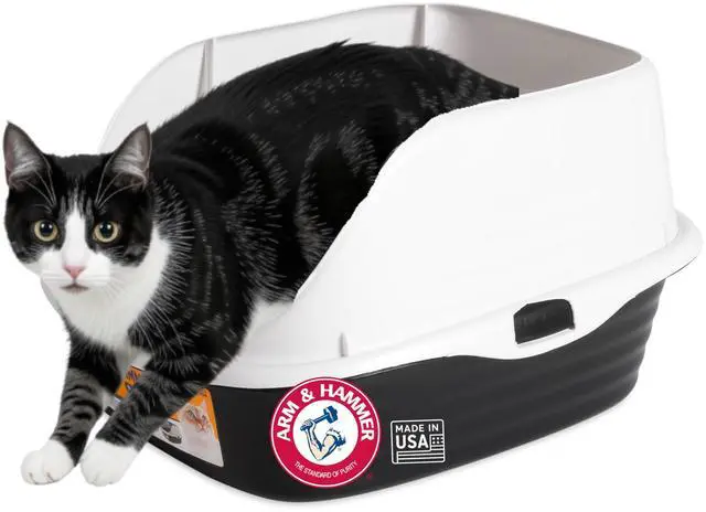 Main image of Rimmed Cat Litter Box with High Sides and Microban, Made in USA