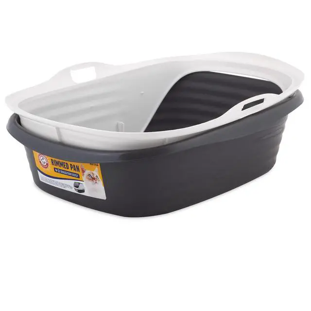 Alt view image 2 of 7 - Rimmed Cat Litter Box with High Sides and Microban, Made in USA