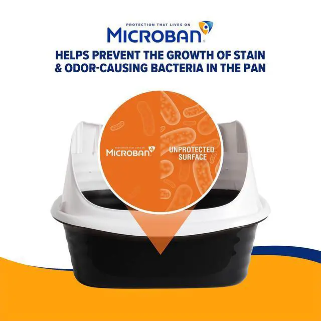 Alt view image 3 of 7 - Rimmed Cat Litter Box with High Sides and Microban, Made in USA