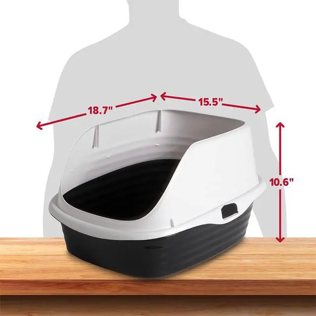Alt view image 4 of 7 - Rimmed Cat Litter Box with High Sides and Microban, Made in USA
